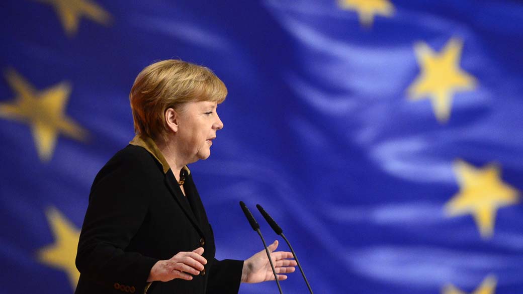 A chanceler alemã, Angela Merkel, durante Congresso do Partido CDU, em Hanover