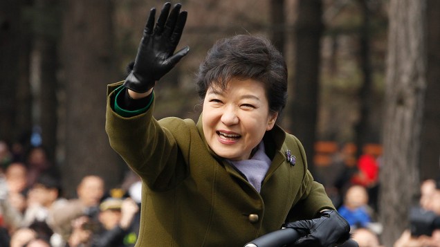 Cerimônia de posse da presidente Park Geun-hye,a primeira mulher a governar a Coreia do Sul