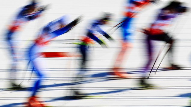 Competição de Cross Country 4x10km válida pelo Campeonato Mundial de Esqui Nórdico em Val di Fiemme, Itália