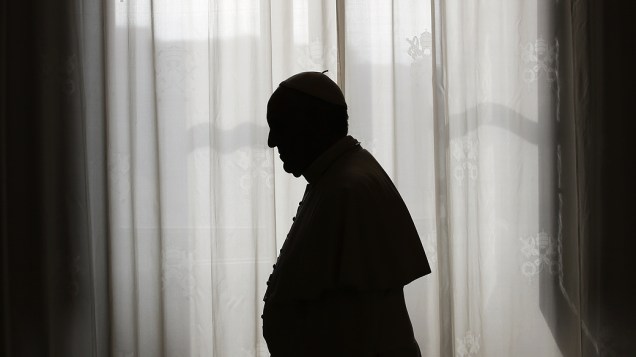 Papa Francisco ao final de audiência com o Presidente da Guiné Equatorial, no Vaticano