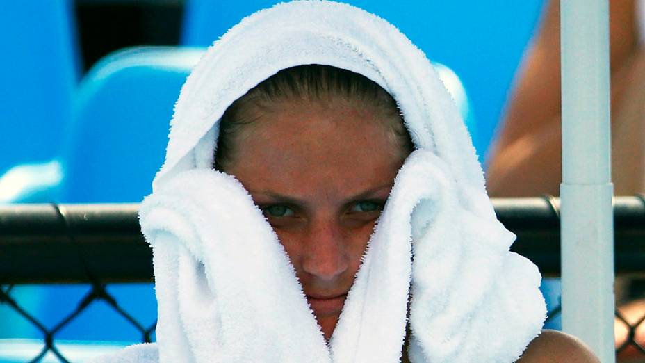 A tenista tcheca Karolina Pliskova durante o terceiro dia do Aberto da Austrália