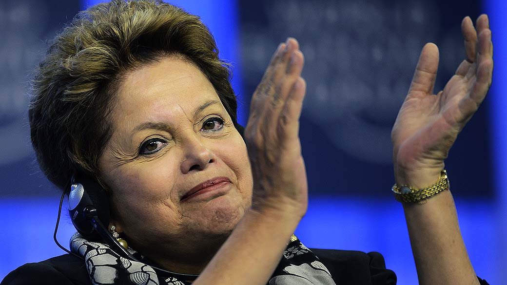A presidente Dilma Rousseff durante o Fórum Econômico Mundial, em Davos