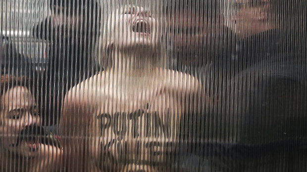 Em Bruxelas, ativistas do Femen durante protesto contra a visita de Vladimir Putin à Bélgica