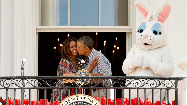 O presidente dos Estados Unidos Barack Obama e a primeira-dama Michelle Obama, participaram, nesta segunda-feira (21), da tradicional celebração de Páscoa na Casa Branca