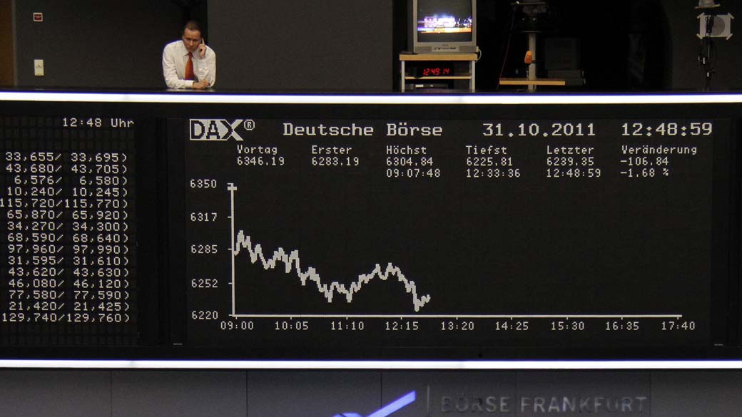 Índice DAX na Bolsa de Valores de Frankfurt