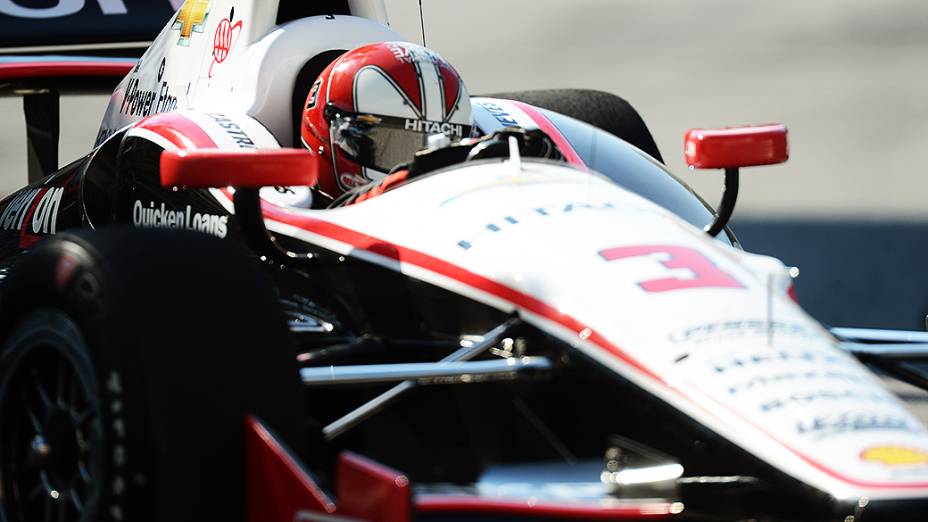 Hélio Castroneves durante o treino de classificação