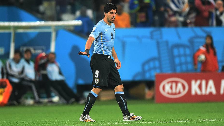 O uruguaio Luis Suárez durante o jogo contra a Inglaterra no Itaquerão, em São Paulo