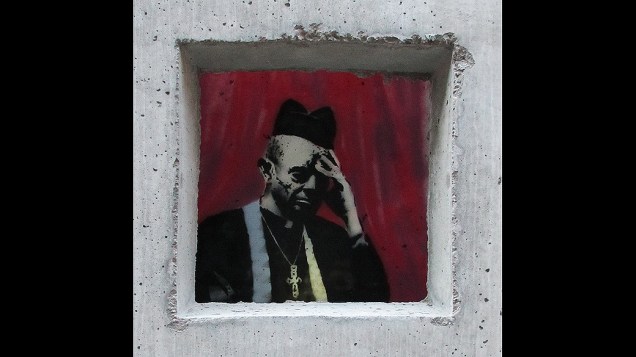 Obra de Banksy intitulada Concrete confessional em Manhattan