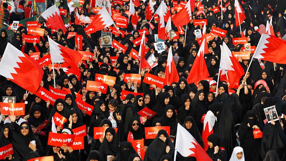 Manifestantes fazem protesto contra a realização do GP de Fórmula 1 no Bahrein