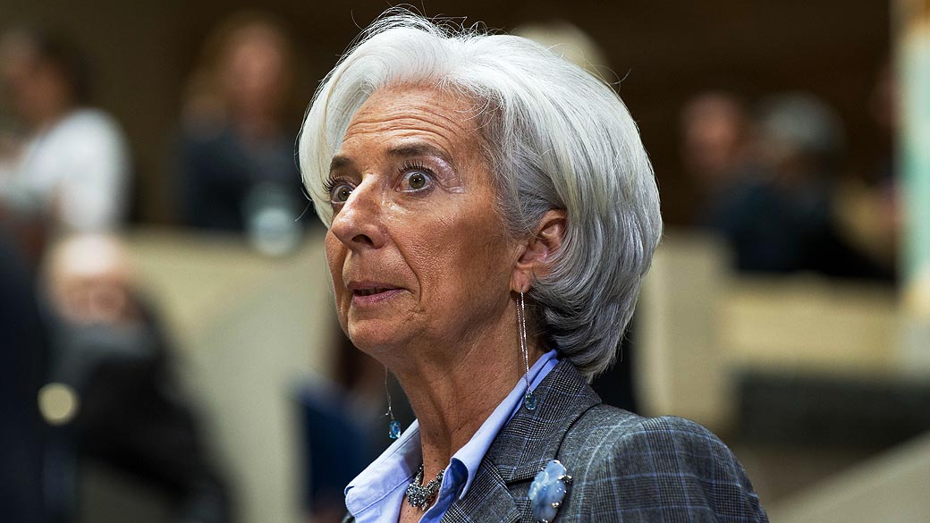 Diretora do Fundo Monetário Internacional (FMI), Christine Lagarde durante reunião do G20, em Washington