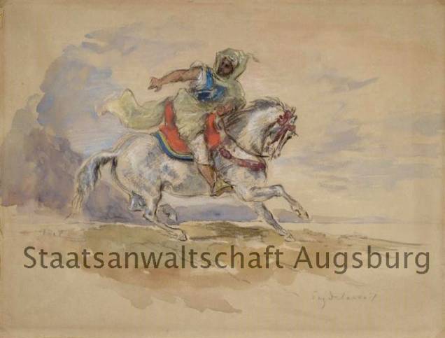 Arab Riding on Horseback, de Eugene Delacroix, está entre as obras encontradas no tesouro nazista
