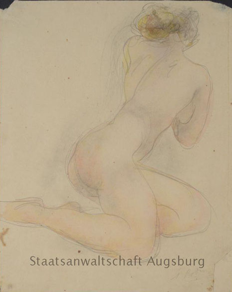 Kneeling Female Nude, de Auguste Rodin, é uma das obras encontradas no tesouro nazista