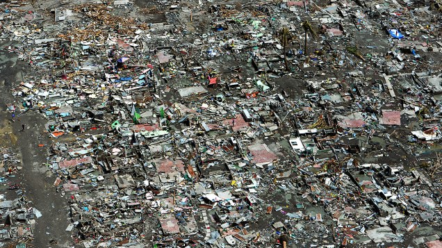  Imagem aérea da cidade de Tacloban nas Filipinas