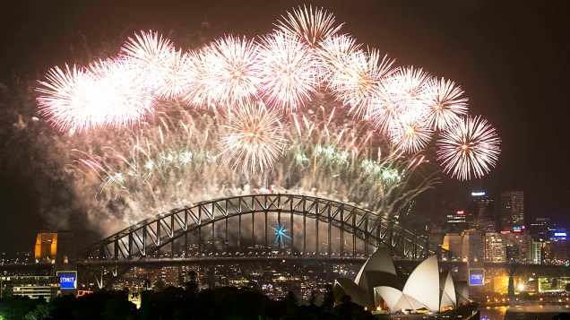 Celebração de Ano Novo em Sydney, na Austrália