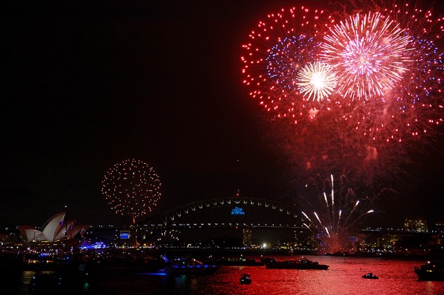 Celebração de Ano Novo em Sydney, na Austrália Celebração de Ano Novo em Sydney, na Austrália