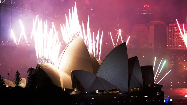 Celebração de Ano Novo em Sydney, na Austrália Celebração de Ano Novo em Sydney, na Austrália