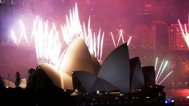 Celebração de Ano Novo em Sydney, na Austrália