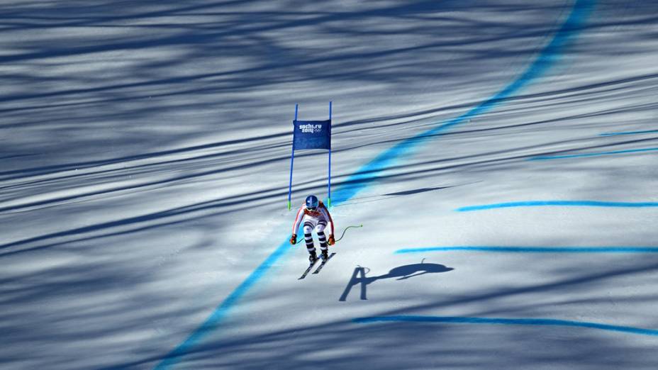 A alemã Victoria Rebensburg na competição de esqui alpino