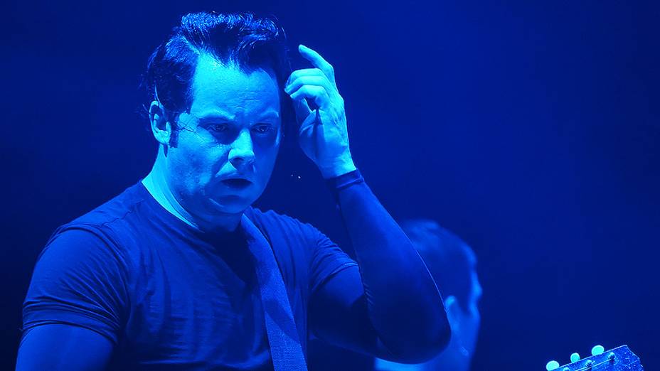 O cantor Jack White se apresenta, durante o Festival Lollapalooza 2015, no Autódromo de Interlagos, em São Paulo