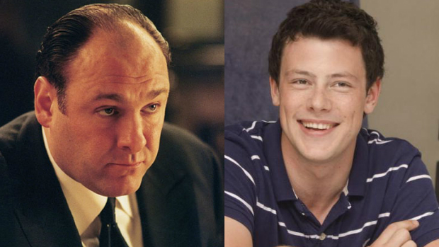 Atores James Gandolfini, da série 'Família Soprano' e Cory Monteith, de 'Glee'