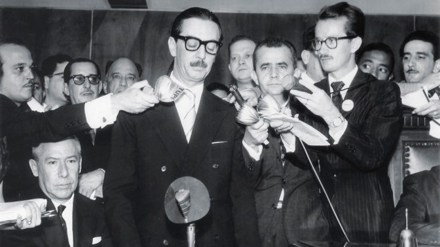 <strong>31 de janeiro de 1961</strong> - Jânio Quadros discursa durante a cerimônia de diplomação no Tribunal Superior Eleitoral
