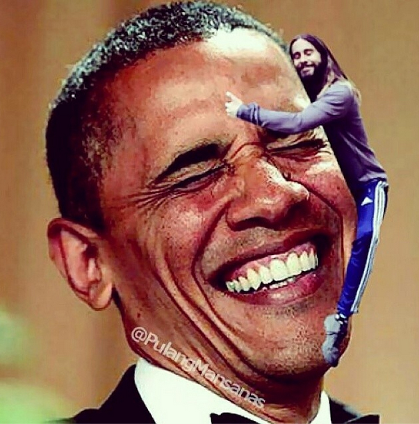 Barack Obama ganha abraço de Jared Leto