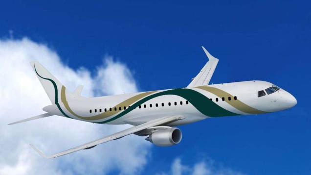 Lineage 1000, da Embraer - Jato é o modelo mais luxuoso da fabricante brasileira. Um exemplar dele foi cedido à presidente Dilma Rousseff para ser utilizado ao longo de seu primeiro ano de governo