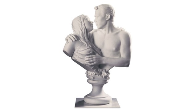 Obra da série "Made in Heaven" de Jeff Koons no Museu de Arte Contemporânea, Chicago. Na série, artista se representou com a italiana Cicciolina, com quem foi casado por um ano