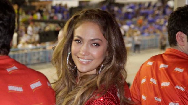 Jennifer Lopez no carnaval do Rio de Janeiro, em 19/02/2012