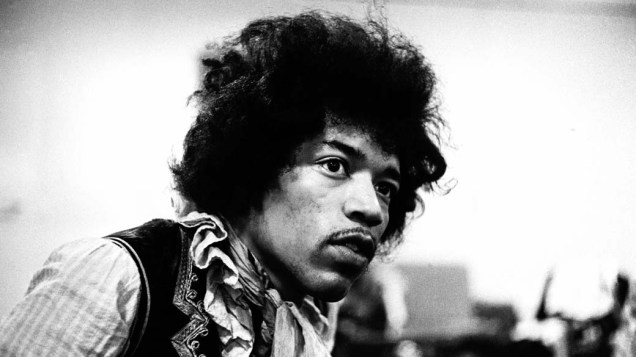 Jimi Hendrix, nos bastidores de um show em Copenhague, Dinamarca, em maio de 1967