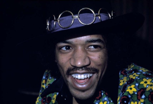 Jimi Hendrix em coletiva de imprensa em Nova York, em 1968