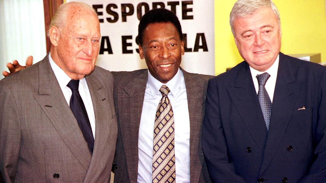 João Havelange, Pelé e Ricardo Teixeira, em 2001