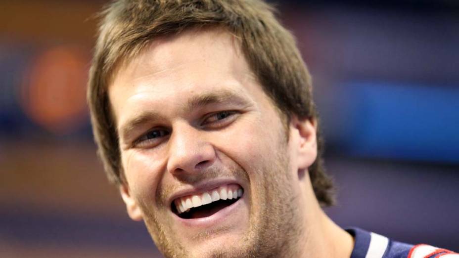 Tom Brady durante entrevista coletiva em Indianapolis, Estados Unidos