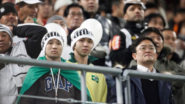 Torcida do Santos durante a semifinal do Mundial de Clubes da FIFA em Toyota, Japão