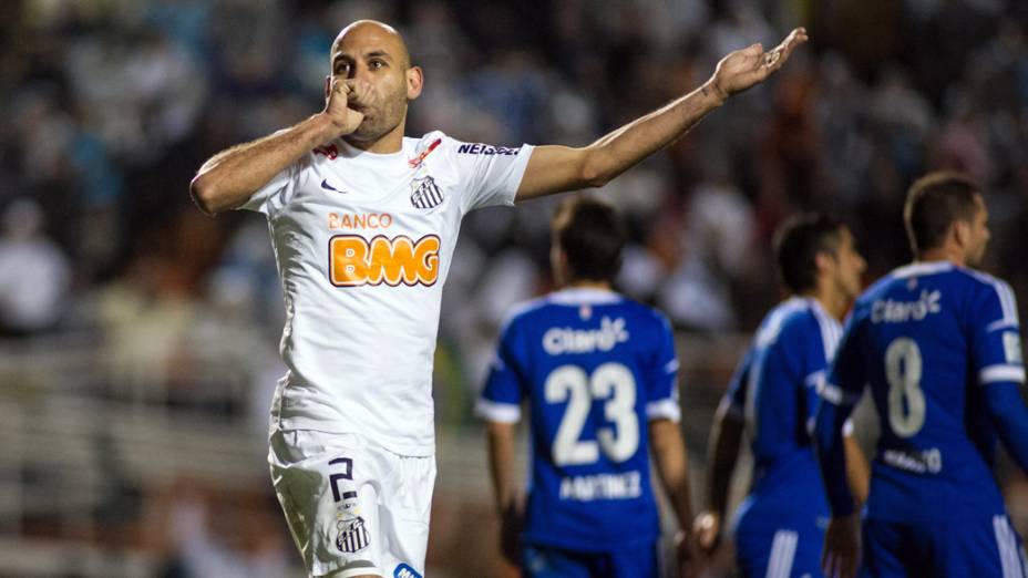 Bruno Rodrigo durante jogo do Santos contra o Universidad del Chile