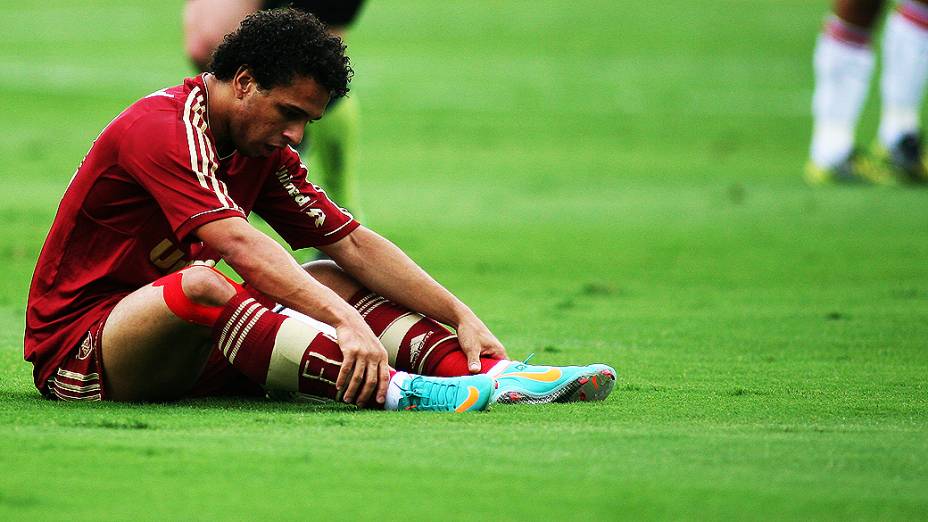 O jogador Wellington Nem durante partida entre São Paulo e Fluminense, no estádio do Morumbi