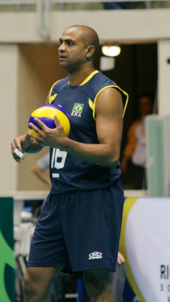 O jogador Anderson, da equipe brasileira de vôlei nos Jogos Mundiais Militares