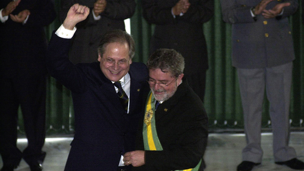 José Dirceu e Lula na posse em 2003