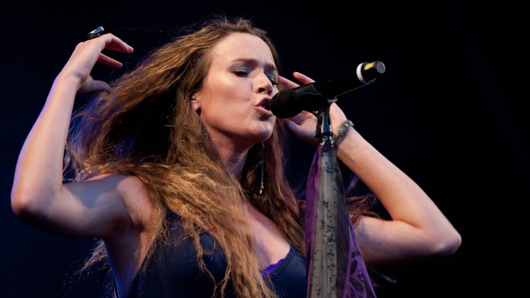 Joss Stone durante show no palco Sunset, no quarto dia do Rock in Rio, em 29/09/2011