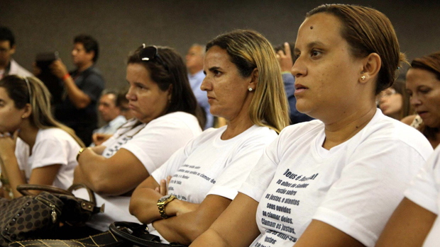 Familiares dos réus no processo, durante júri popular no Fórum de Maceió