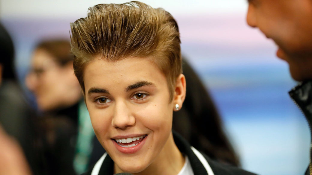 O cantor Justin Bieber, em 2012