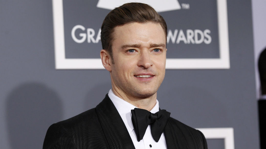 O cantor Justin Timberlake, que se apresentou na festa que acontece na véspera do Grammy