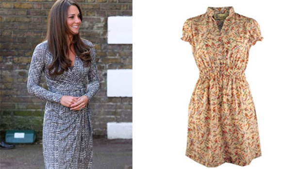 Kate Middleton com vestido da Lovestruck e a peça que teria rendido marketing à grife popular