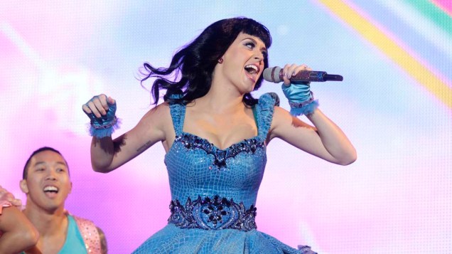 Katy Perry durante show no palco Mundo, no primeiro dia do Rock in Rio, em 23/09/2011