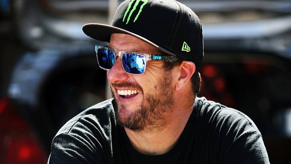 O piloto Ken Block e da equipe Hoonigan Racing Division, na etapa que abre a temporada 2013 dos X Games e do Campeonato Global de RallyCross em Foz do Iguaçu (PR)