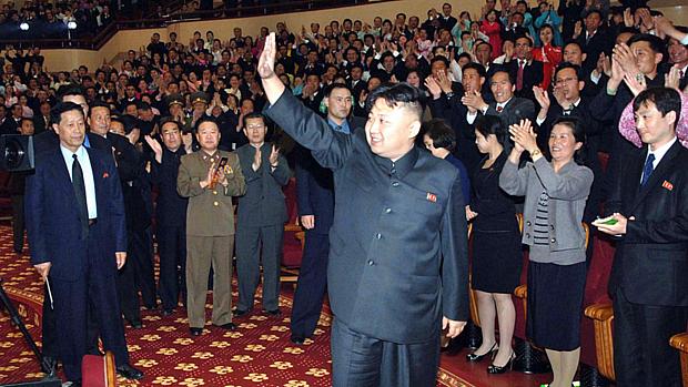 Kim Jong-Un, líder supremo da Coreia do Norte, em uma cerimônia em Pyongyang