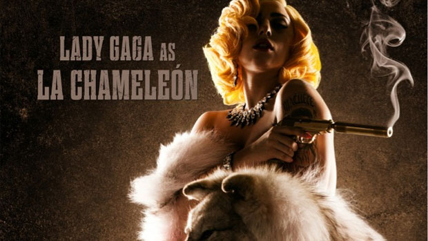 Lady Gaga posa para pôster do filme Machete Kills, de Robert Rodriguez
