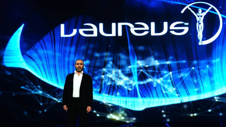 O ex-craque francês Eric Cantona na festa do Prêmio Laureus 2014, em Kuala Lumpur, na Malásia