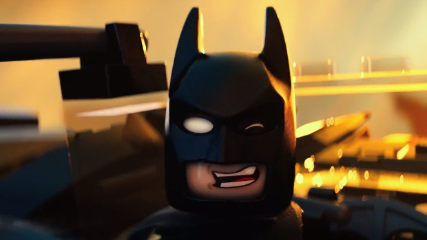 Batman versão lego em cena do filme The Lego Movie