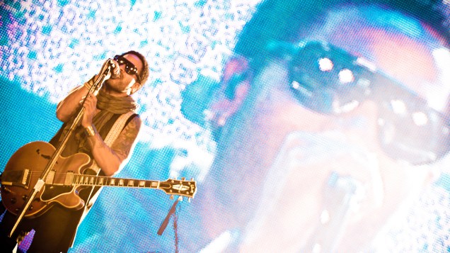 Lenny Kravitz durante o show no palco Mundo, no quinto dia do Rock in Rio, em 30/09/2011
